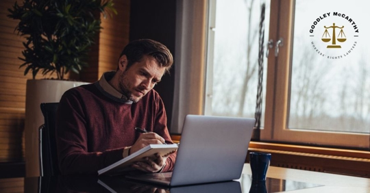 man working during winter